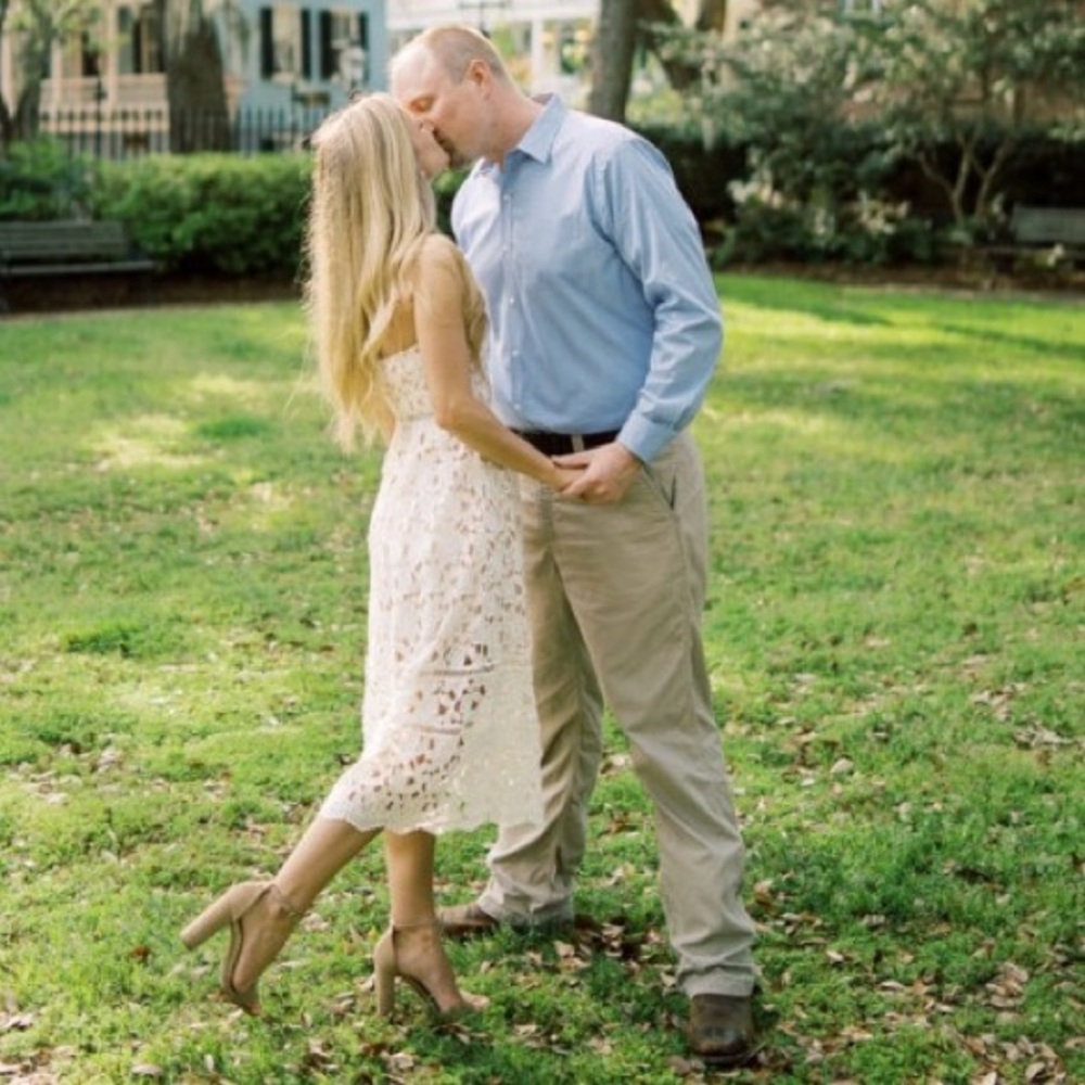 Lulu's white lace midi dress